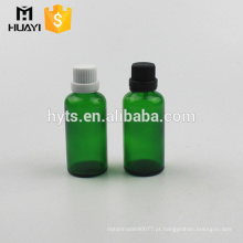 Frasco de óleo essencial do vidro 50ml verde com o tampão inviolável para o óleo essencial